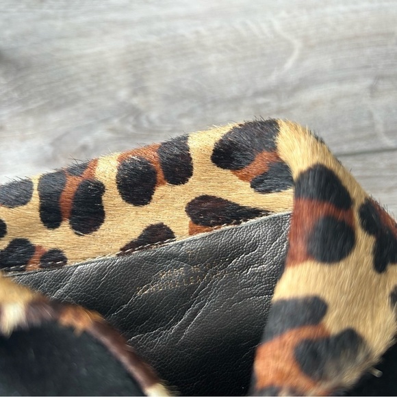 Talbots Leopard Print  Calf Hair High Hill Ankle Boot - Picture 13 of 14